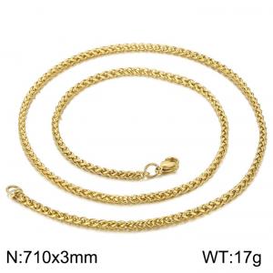 SS Gold-Plating Necklace - KN230160-Z