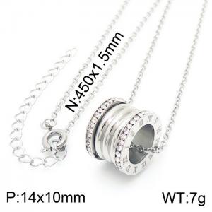 Stainless Steel Stone Necklace - KN230354-K