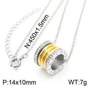Stainless Steel Stone Necklace - KN230355-K