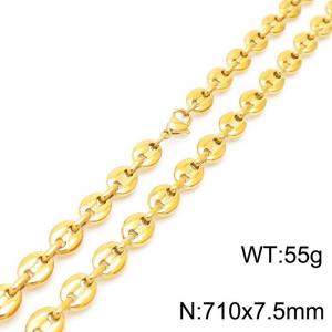 SS Gold-Plating Necklace - KN230452-Z