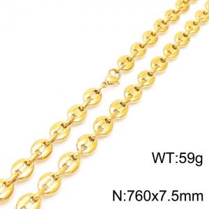 SS Gold-Plating Necklace - KN230453-Z