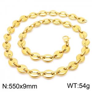 SS Gold-Plating Necklace - KN230456-Z