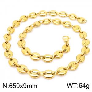 SS Gold-Plating Necklace - KN230458-Z