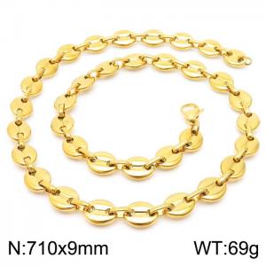 SS Gold-Plating Necklace - KN230459-Z