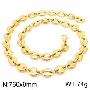 SS Gold-Plating Necklace - KN230460-Z
