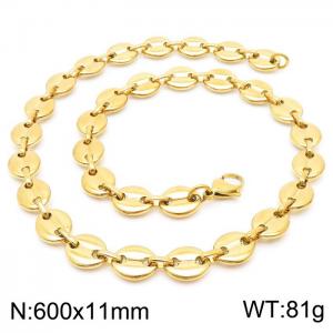 SS Gold-Plating Necklace - KN230464-Z