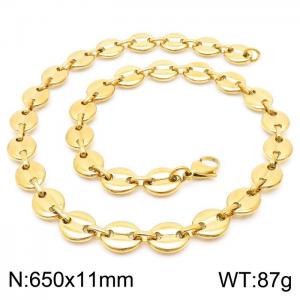SS Gold-Plating Necklace - KN230465-Z