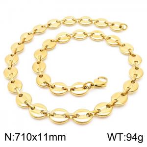 SS Gold-Plating Necklace - KN230466-Z