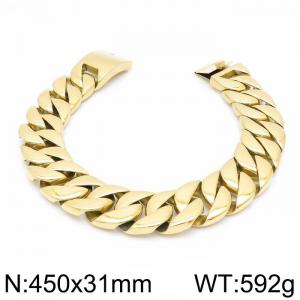 Men's Super Coarse Fashion Cast Polished Hip Hop Gold Plated Necklace Dog Chain - KN230502-KJX