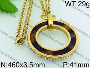 Stainless Steel Stone Necklace - KN23055-Z