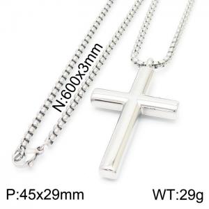 Stainless Steel Cross Necklace - KN230590-K