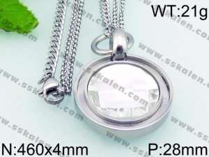 Stainless Steel Stone Necklace - KN23066-Z