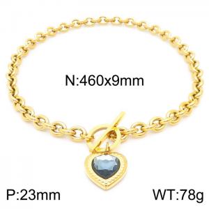 Stainless Steel Stone Necklace - KN230740-Z