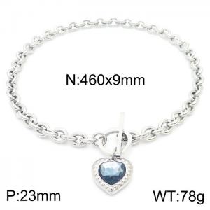 Stainless Steel Stone Necklace - KN230748-Z