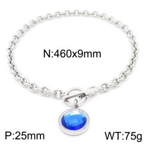 Stainless Steel Stone Necklace - KN230781-Z