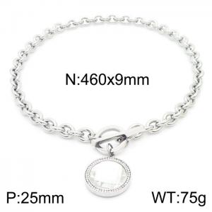 Stainless Steel Stone Necklace - KN230785-Z