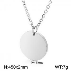 Extremely simple wind mirror stainless steel round pendant necklace DIY round female short clavicle chain pendant can be engraved - KN231135-Z