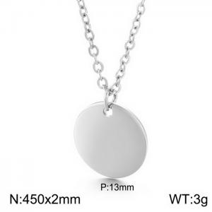 Extremely simple wind mirror stainless steel round pendant necklace DIY round female short clavicle chain pendant can be engraved - KN231137-Z