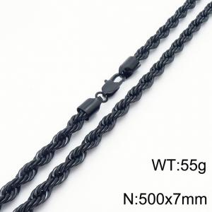 Hot sell classic stainless steel 7mm rope chain fashional individual necklace - KN231489-Z
