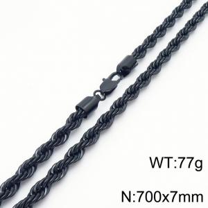 10mm Stainless Steel Cuban Chain Necklace Men's Silver Color Shiny Hip Hop Jewelry - KN231491-Z