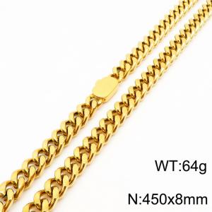 European and American personality trend stainless steel Cuban chain necklace for men - KN231581-Z