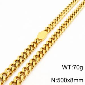 European and American personality trend stainless steel Cuban chain necklace for men - KN231582-Z