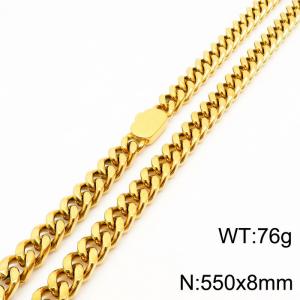 European and American personality trend stainless steel Cuban chain necklace for men - KN231583-Z