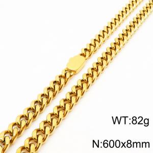 European and American personality trend stainless steel Cuban chain necklace for men - KN231584-Z