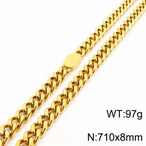 European and American personality trend stainless steel Cuban chain necklace for men - KN231586-Z