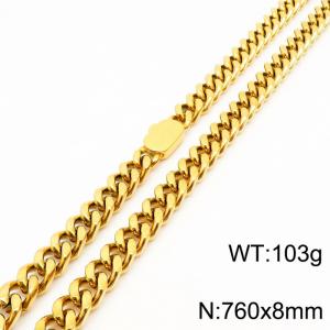 European and American personality trend stainless steel Cuban chain necklace for men - KN231587-Z