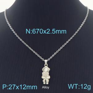 Fashion Hiphop Stainless Steel Astronauts Hug Me Pendant Necklace O Chain Jewelry Necklaces - KN231699-K