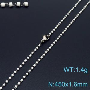 Vintage Style 450 X 1.6 mm Stainless Steel Women Necklace With Harmless Plastic White Beads - KN231828-Z