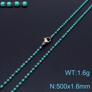 Vintage Style 500 X 1.6 mm Stainless Steel Women Necklace With Harmless Plastic Green Beads - KN231853-Z