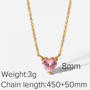 Zircon Love Pendant Necklace - KN231871-WGJT