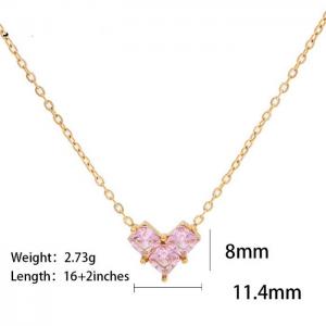 Zircon Love Pendant Necklace - KN231875-WGJT