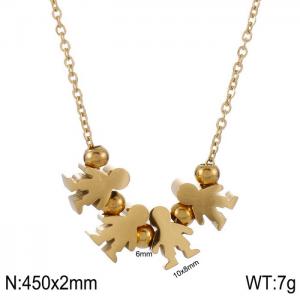 4 Boy Necklace Women Stainless Steel 304 Child Charm Pendant Gold Color - KN231888-Z