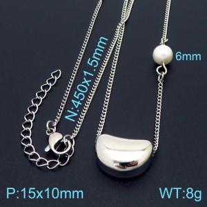 Lovely wind Acacia bean stainless steel silver necklace for women - KN231997-KFC