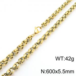 Simple ins style stainless steel lobster buckle imperial chain necklace for men and women - KN232008-Z