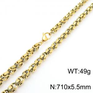 Simple ins style stainless steel lobster buckle imperial chain necklace for men and women - KN232010-Z