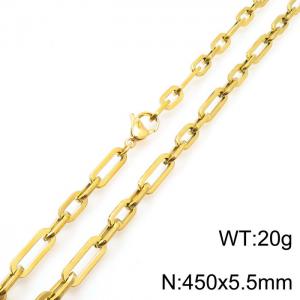 Minimalist neutral stainless steel geometric chain necklace - KN232033-Z