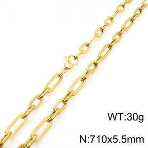 Minimalist neutral stainless steel geometric chain necklace - KN232038-Z