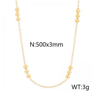 Simple fashion cold style stainless steel Interlocked bead chain chain necklace - KN232157-Z