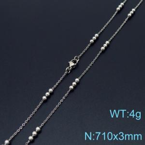 Simple fashion cold style stainless steel Interlocked bead chain chain necklace - KN232168-Z