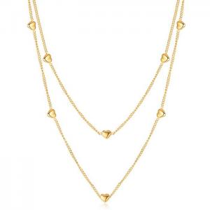 SS Gold-Plating Necklace - KN232631-WGTY