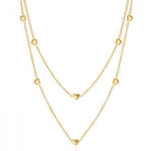 SS Gold-Plating Necklace - KN232631-WGTY