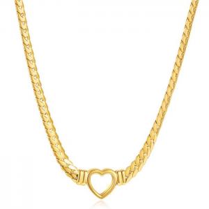 SS Gold-Plating Necklace - KN232632-WGTY