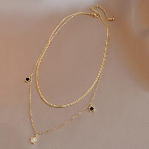 SS Gold-Plating Necklace - KN232634-WGYM