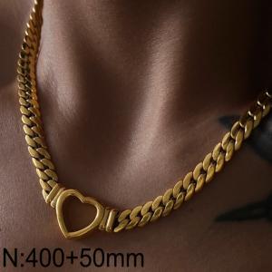 SS Gold-Plating Necklace - KN232635-WGYM