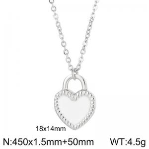 Simple Drop Glue White Heart Necklaces Women's Stainless Steel Necklace Jewelry - KN232643-Z