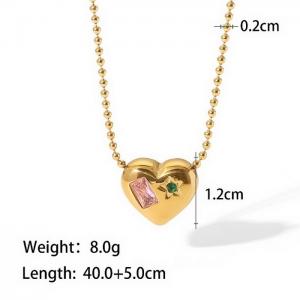 SS Gold-Plating Necklace - KN232692-WGJD